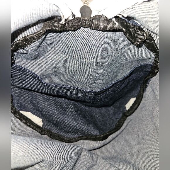 "Gym & Juice" Large Denim Gym Bag - Picture 9 of 11